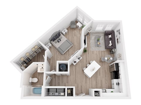 a1 floor plan  1 bedroom with 2 baths  119